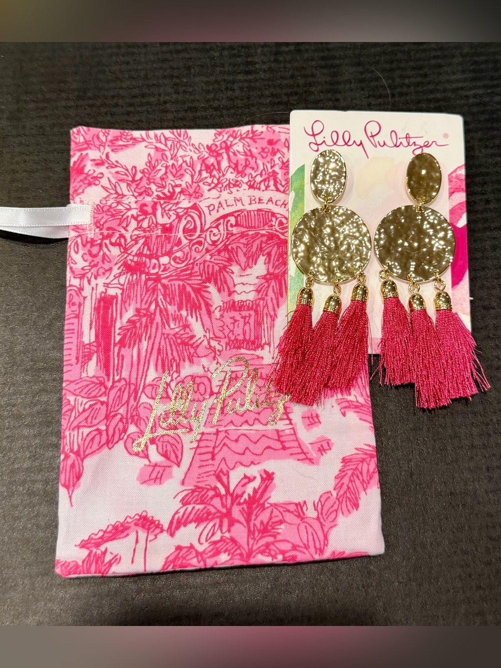 Lilly Pulitzer Mermaid Grotto Earrings in Bougainviellea Gold Tone